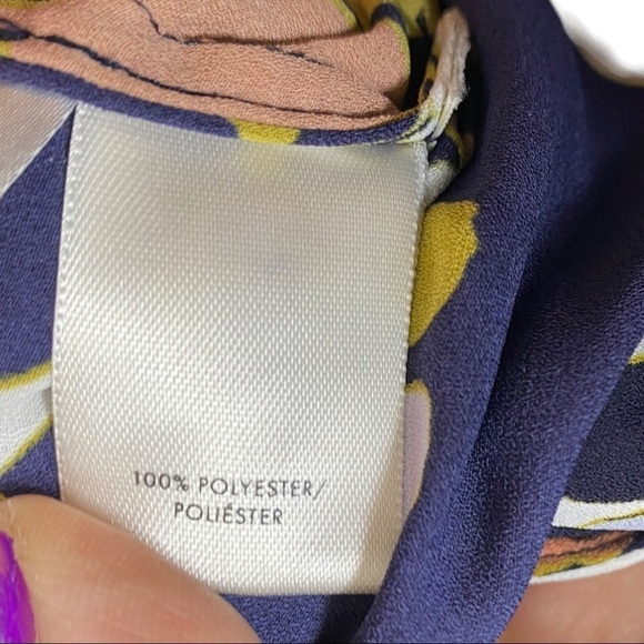 Ann Taylor Pleated Cuff Butterfly Print Blouse Size M - Picture 8 of 9